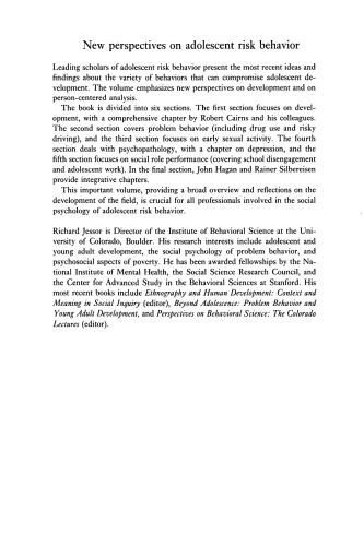 New Perspectives on Adolescent Risk Behavior