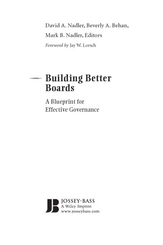 Building Better Boards: A Blueprint for Effective Governance