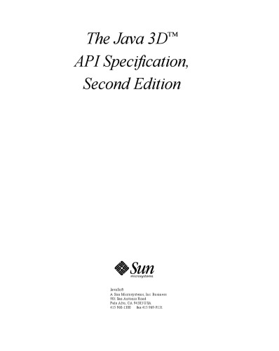 The Java 3D  API Specification, 2nd Edition