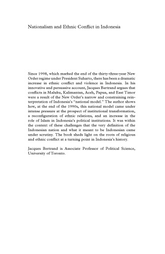 Nationalism and Ethnic Conflict in Indonesia