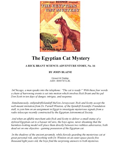The Egyptian Cat Mystery (Rick Brant Science Adventure # 16)
