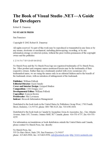 The Book of Visual Studio .NET