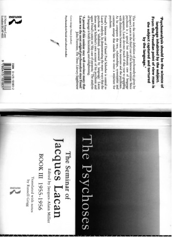 Seminar of Jacques Lacan: The Psychoses, 1955-56 Bk.3