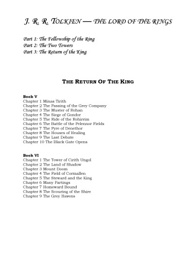 Lord of The Rings, Part 3, The Return of the King