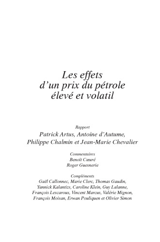 Les effets d'un prix du pétrole élevé et volatil (CAE 93)