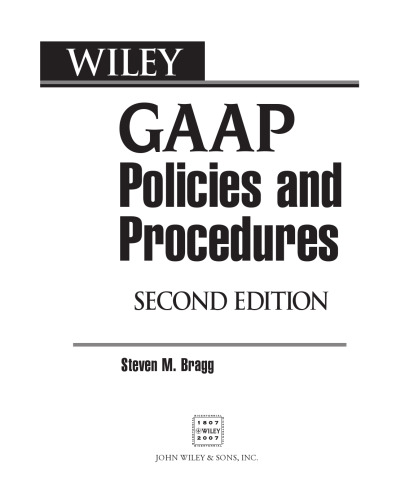 Wiley GAAP Policies and Procedures