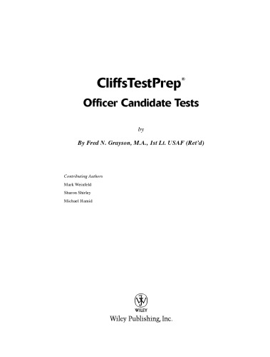 CliffsTestPrep Officer Candidate Tests