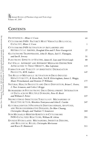 Annual Review of Pharmacology and Toxicology Volume 45, 2005 (Annual Review of Pharmacology and Toxicology)