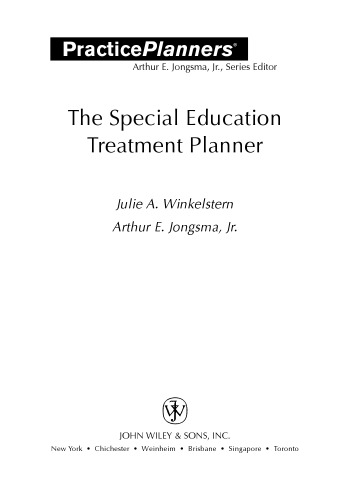 The Special Education Treatment Planner (Practice Planner)