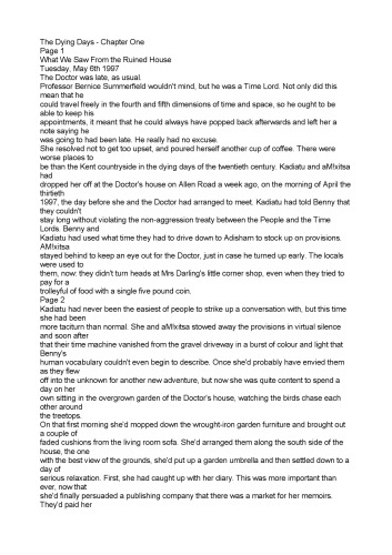 The Dying Days (Doctor Who : the New Adventures)