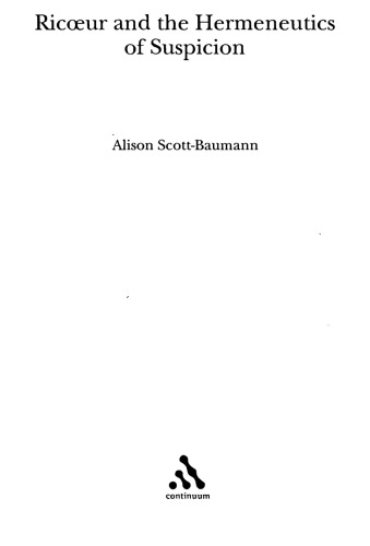 Ricoeur and the Hermeneutics of Suspicion