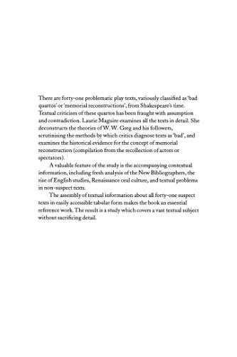 Shakespearean Suspect Texts: The 'Bad' Quartos and their Contexts