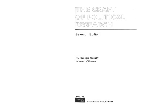 Craft Of Political Research