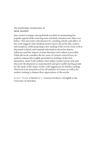 The Cambridge Introduction to Jane Austen (Cambridge Introductions to Literature)