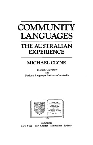 Community Languages: The Australian Experience