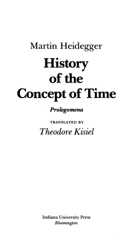 History of the Concept of Time: Prolegomena