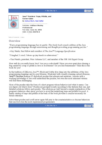 Java Puzzlers: Traps, Pitfalls, and Corner Cases