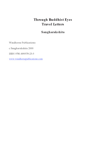 Through Buddhist Eyes: Travel Letters