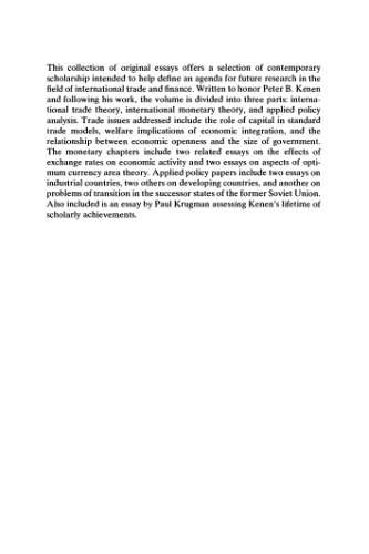 International Trade and Finance: New Frontiers for Research