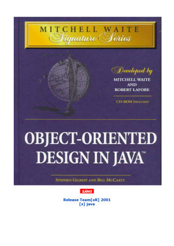Mitchell Waite Signature Series: Object-Oriented Design in Java