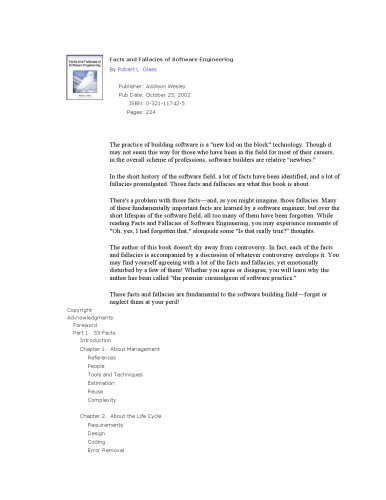 Facts and Fallacies of Software Engineering