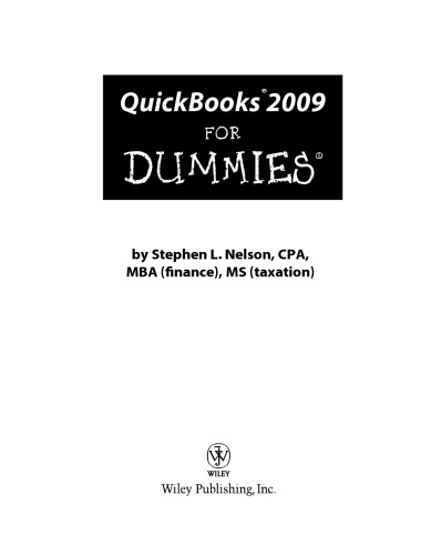 QuickBooks 2009 For Dummies