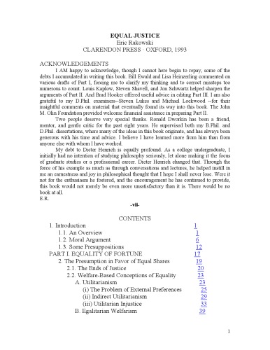 Equal Justice (Clarendon Paperbacks)