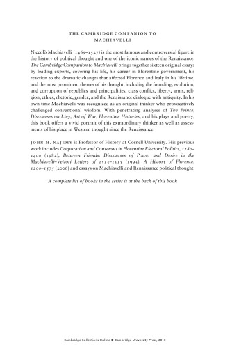 The Cambridge Companion to Machiavelli (Cambridge Companions to Literature)