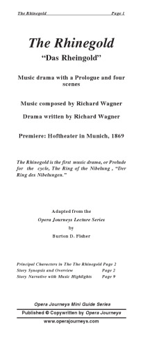 The Rhinegold (Das Rheingold) (Opera Journeys Mini Guide Series)