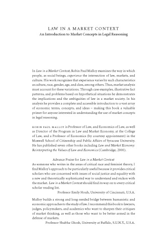 Law in a Market Context: An Introduction to Market Concepts in Legal Reasoning