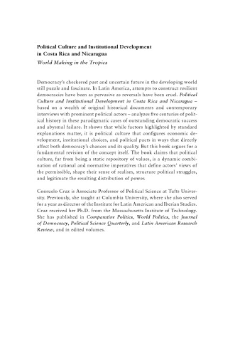 Political Culture and Institutional Development in Costa Rica and Nicaragua: World Making in the Tropics
