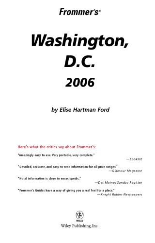 Frommer's Washington, D.C. 2006 (Frommer's Complete)