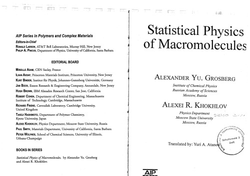 Statistical Physics of Macromolecules