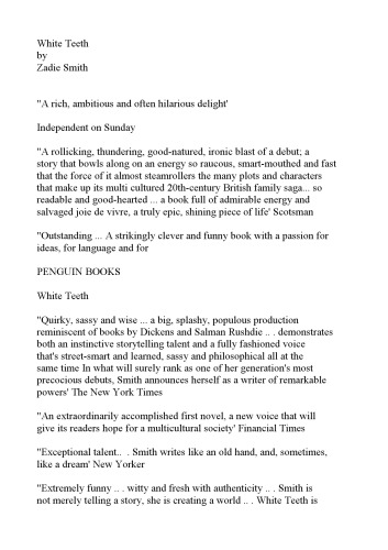 White Teeth: A Novel