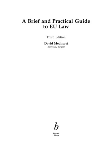 A Brief and Practical Guide to EU Law
