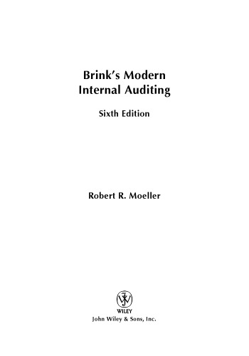 Brink's Modern Internal Auditing, 6th Edition