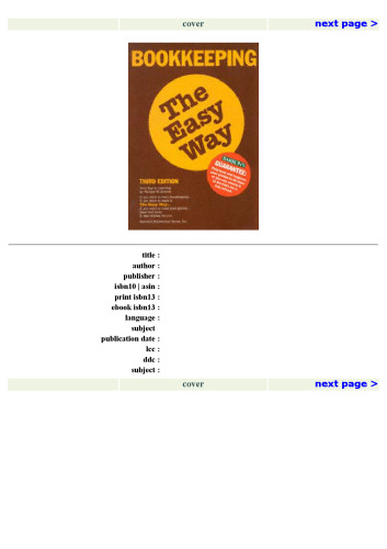 Bookkeeping the Easy Way