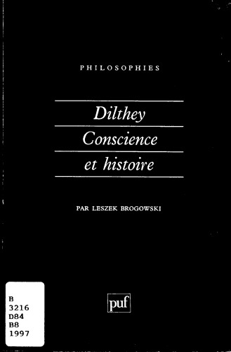 Dilthey : Conscience et histoire
