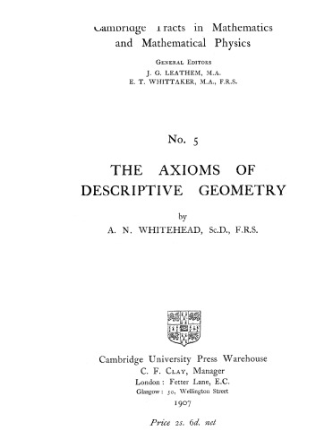 The Axioms of Descriptive Geometry (Dover Phoenix Editions)