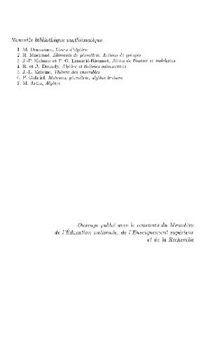 Algebre et theories galoisiennes