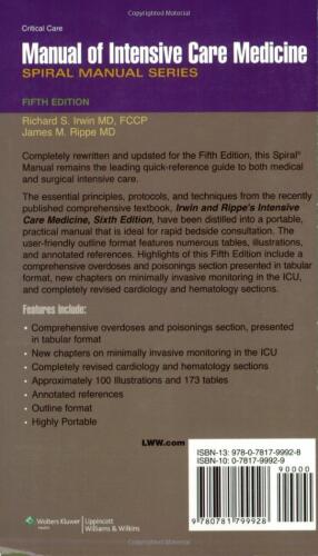 Manual of Intensive Care Medicine, 5th Edition (Spiral Manual Series)
