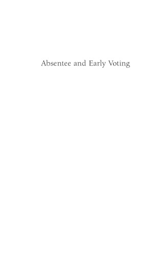 Absentee and Early Voting
