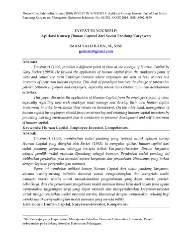 Invest InYourself: Aplikasi Konsep Human Capital dari Sudut Pandang Karyawan