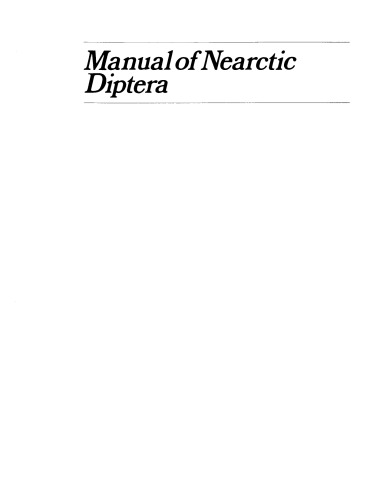 Manual of Nearctic Diptera  Volume 3