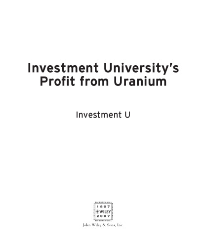 Investment University's Profit from Uranium