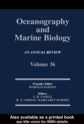 Oceanography and Marine Biology: An Annual Review, Vol. 36