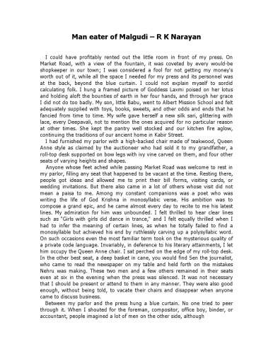 The Man-eater of Malgudi