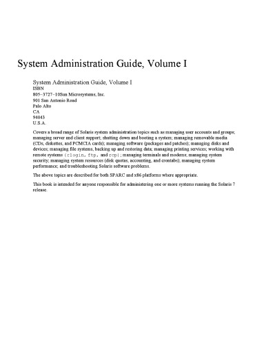 Solaris: System Administration Guide: No.7