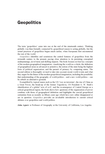 Geopolitics: Re-Visioning World Politics