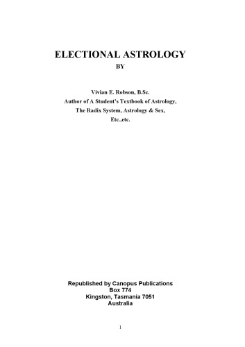 Electional Astrology